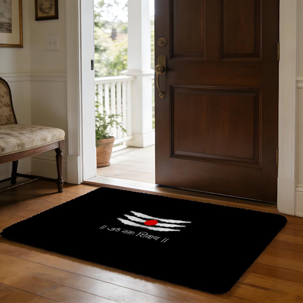 Lord Shiva Hindu God Buddha Floor Mat Soft Flannel Absorbent Mat Non-Slip Rug Home Bedroom Bathroom