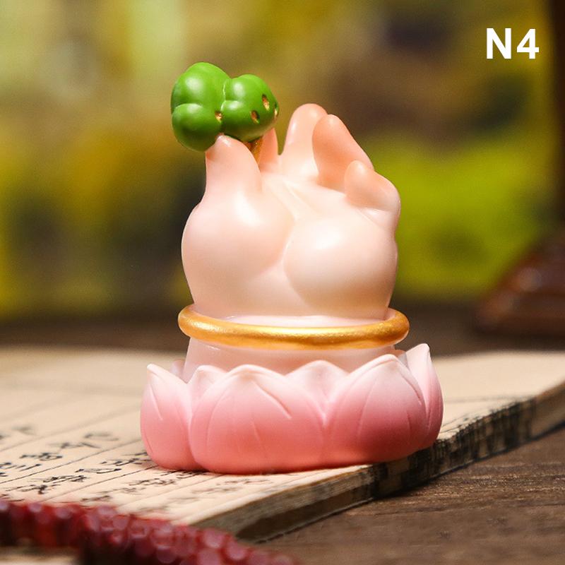 Buddha Hand Figurine Set,Cute Ceramic Hand Statue with Gourd/Bell,Zen Home Decor Ornament for Car,Desk,Altar