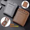 Мужской кожаный кошелек с RFID-блокировкой, держатель для кредитных карт, кошелек на молнии