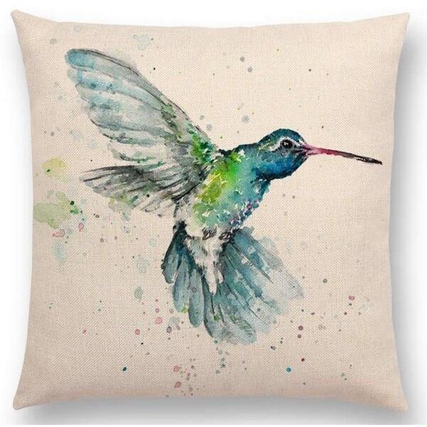 Exquisite Watercolor Lion Flowers Butterfly Lane Bird Wren Cushion Cover Ideal For Stylish Homes