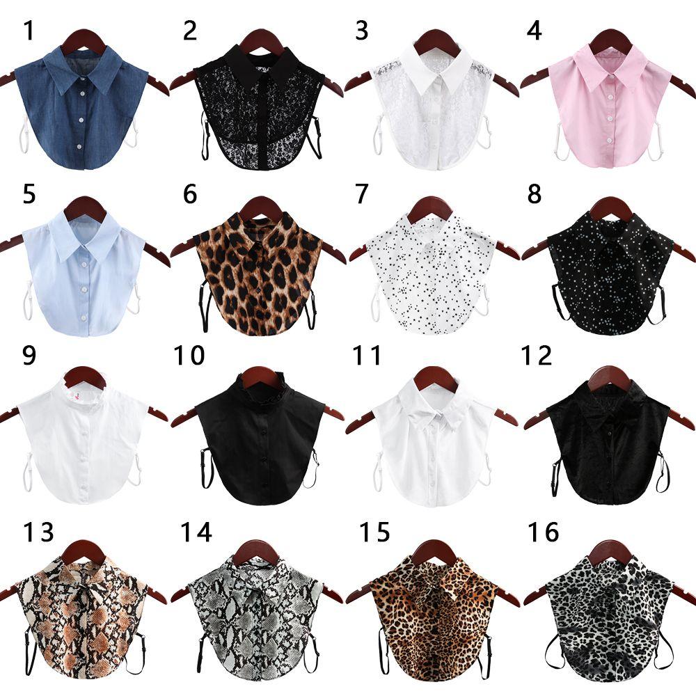 Lapel Leopard Grain Classic Cowboy Clothes Accessories Blouse False Collar Shirt Fake Collar Cotton
