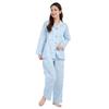 SAZAC Cinnamoroll Shirt Cotton Long Sleeve and Pants Gingham Cinnamoroll Pajamas, 100% Broadcloth, Women's Set, Loungewear, (Sax/M/SAN1780)