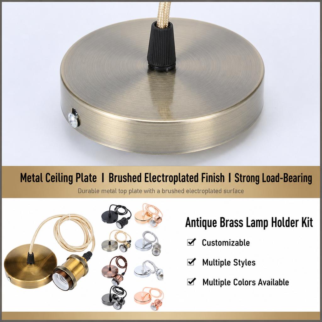 Chandelier Lamp Socket Metal Lamp Base E27 Pendant Lamp Socket Metal Pendant Light Base For Pendant Light Renovation Bar
