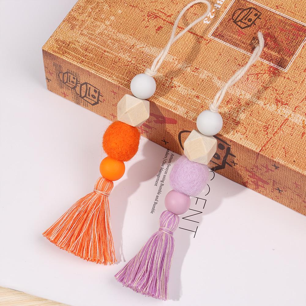 Natural Wood Beads Closet Hanging Ornaments Wall Decorations Car Hanging Drop Hanging Pendant