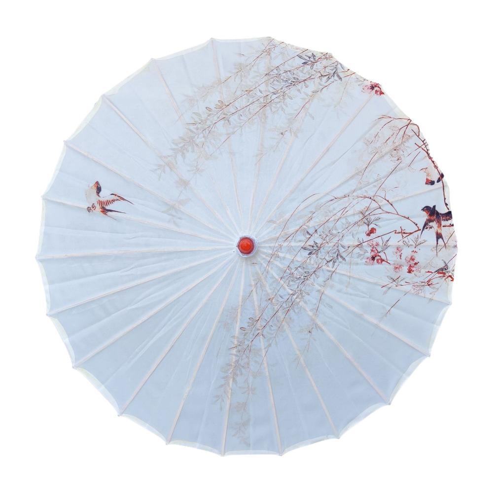 Vintage 70 cm Silk Cloth Women Umbrella Handheld Folding Classical Oil Paper Umbrella Rainproof Decorative Costume Parasol Party