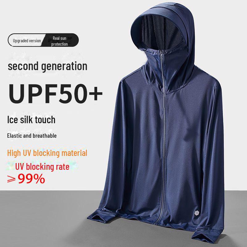 Мужская ультратонкая летняя куртка Ice Silk 2024 года для защиты от солнца и рыбалки на открытом воздухе