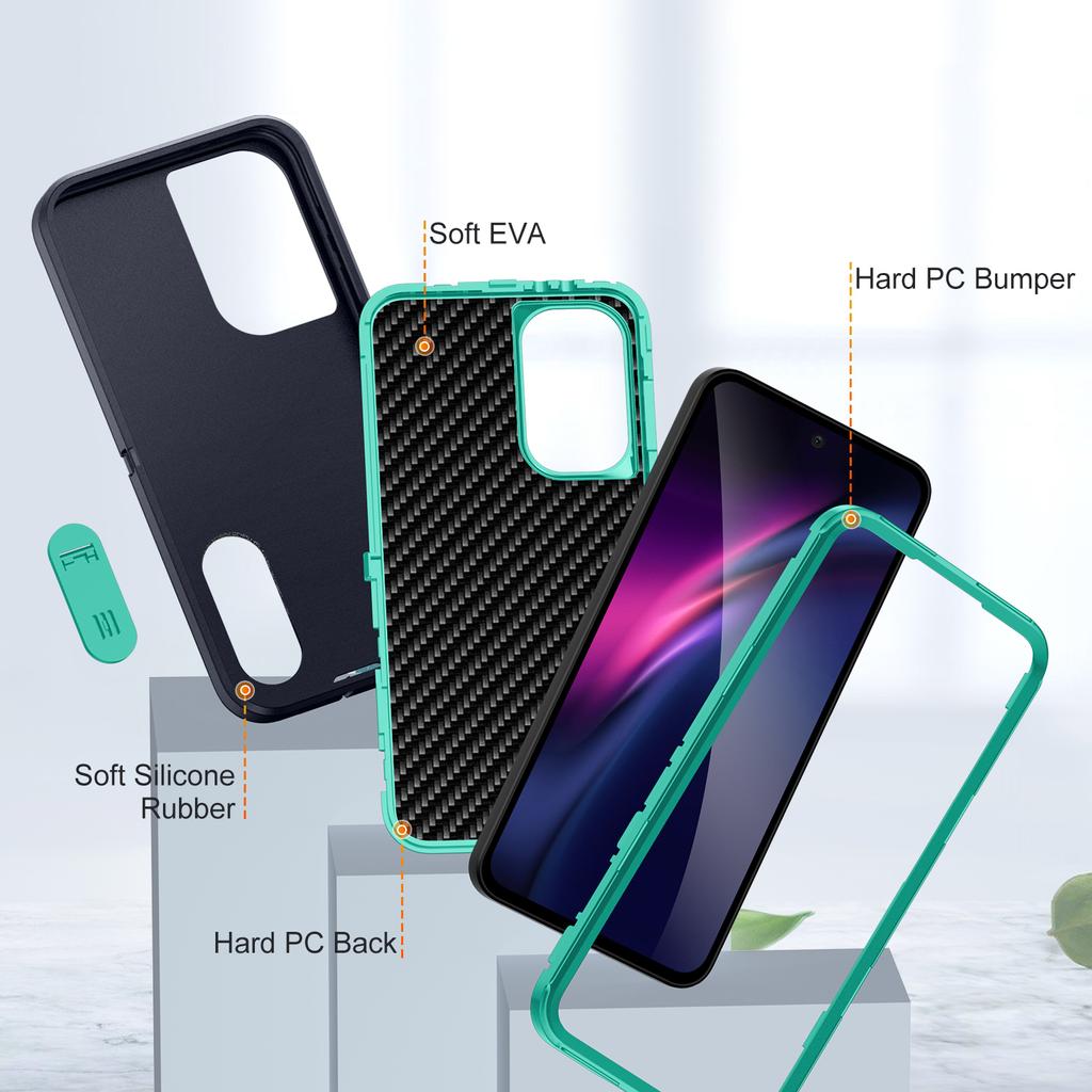Чехол-броня 3 в 1 для защиты телефона Samsung Galaxy A16 A26 A36 A56 5G A06 A14 A54 A15 A17 с жесткой пластиковой рамкой и ТПУ задней крышкой