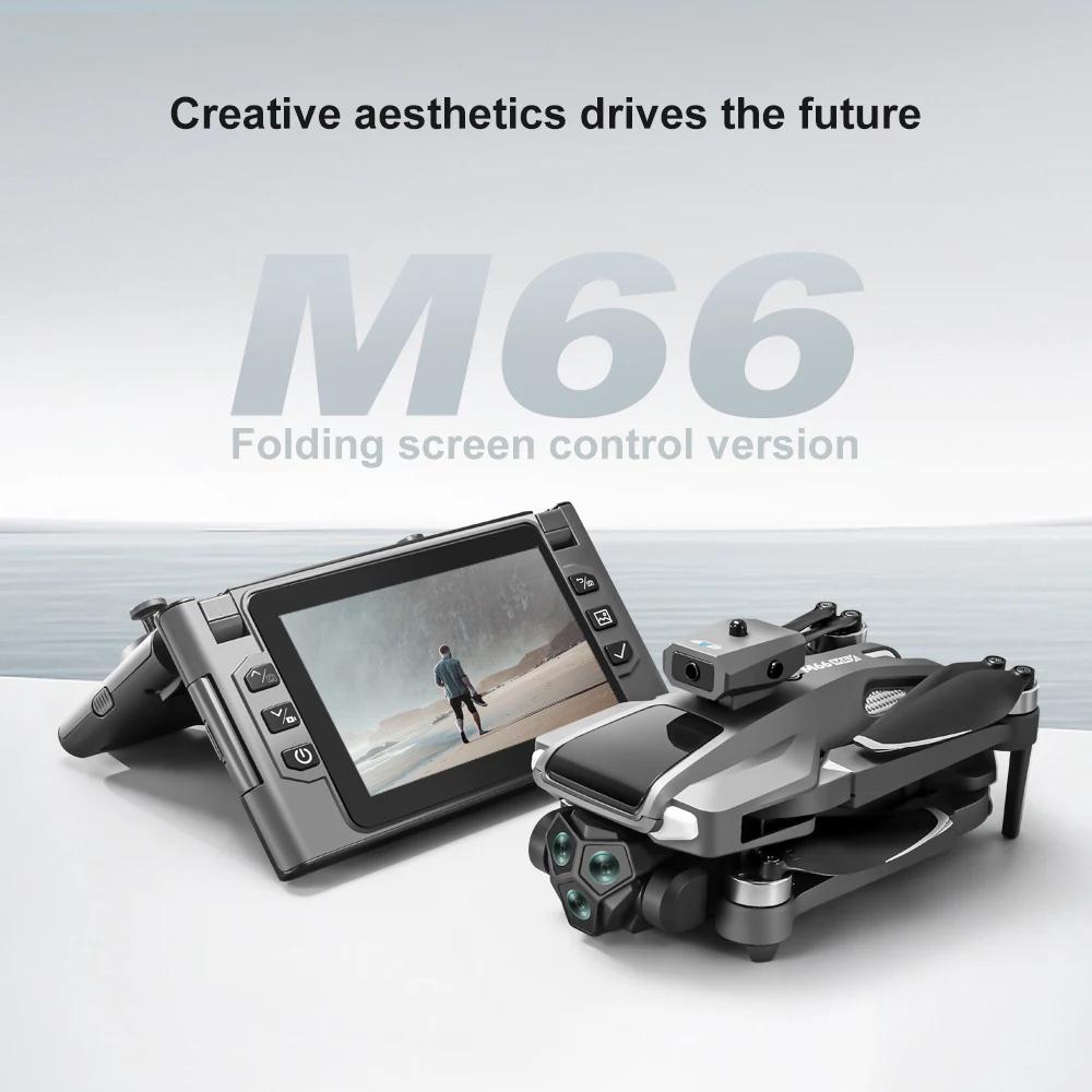 New M66 MAX Professional Drone HD 3 Cameras Brushless 5G Obstacle Avoidance Optical Flow Positioning Folding Rc Quadcopter Screen Display Toy Gift
