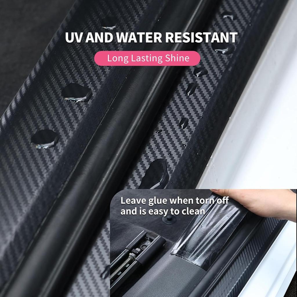 Carbon Fiber Vinyl Wrap for Cars Door Protector Edge Guards 0.5mm Thick 33ft Length Multi Width Options Universal Fit Hood Trunk Dashboard Motorcycle