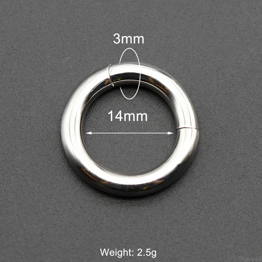 Smooth Hinged Stainless Steel Segment Hoop Ring 00G Large Size Septum Clicker BCR PA Piercing Nose Ring Ear Stretcher Weights