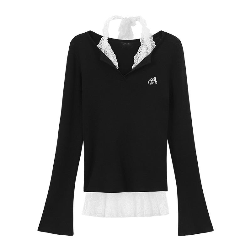 Женский свитер Sweet & Spicy Chic с вышивкой, утягивающий, черный, с длинными рукавами, для ранней осени