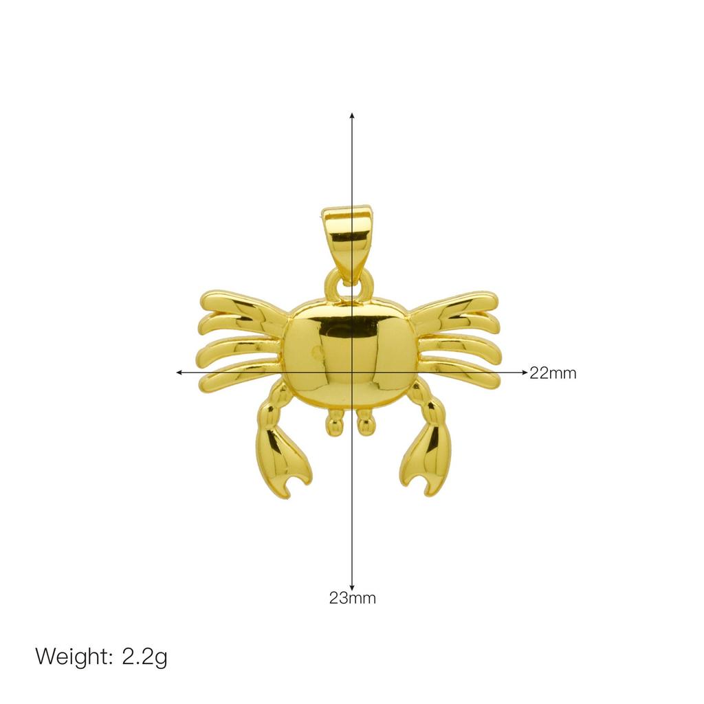 Океанский ветер Дизайн Чувство Личность Краб Раковина Морская звезда Черепаха Кит Медь Позолоченная Подвеска Ожерелье