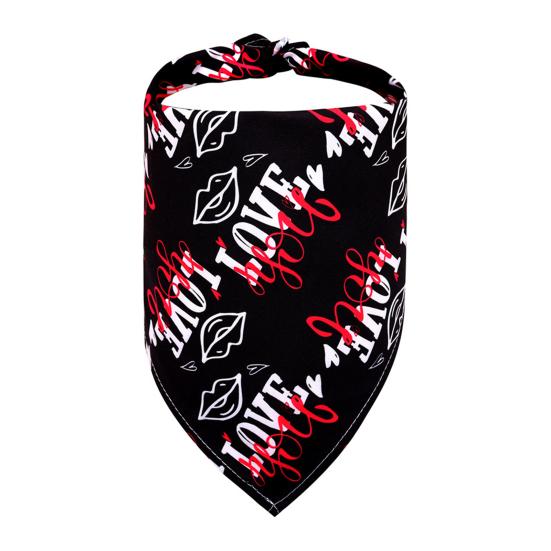 Valentine's Day Dog Bandana Dog Heart Prints Cute Triangular Bib with Love Pet Scarf for Small