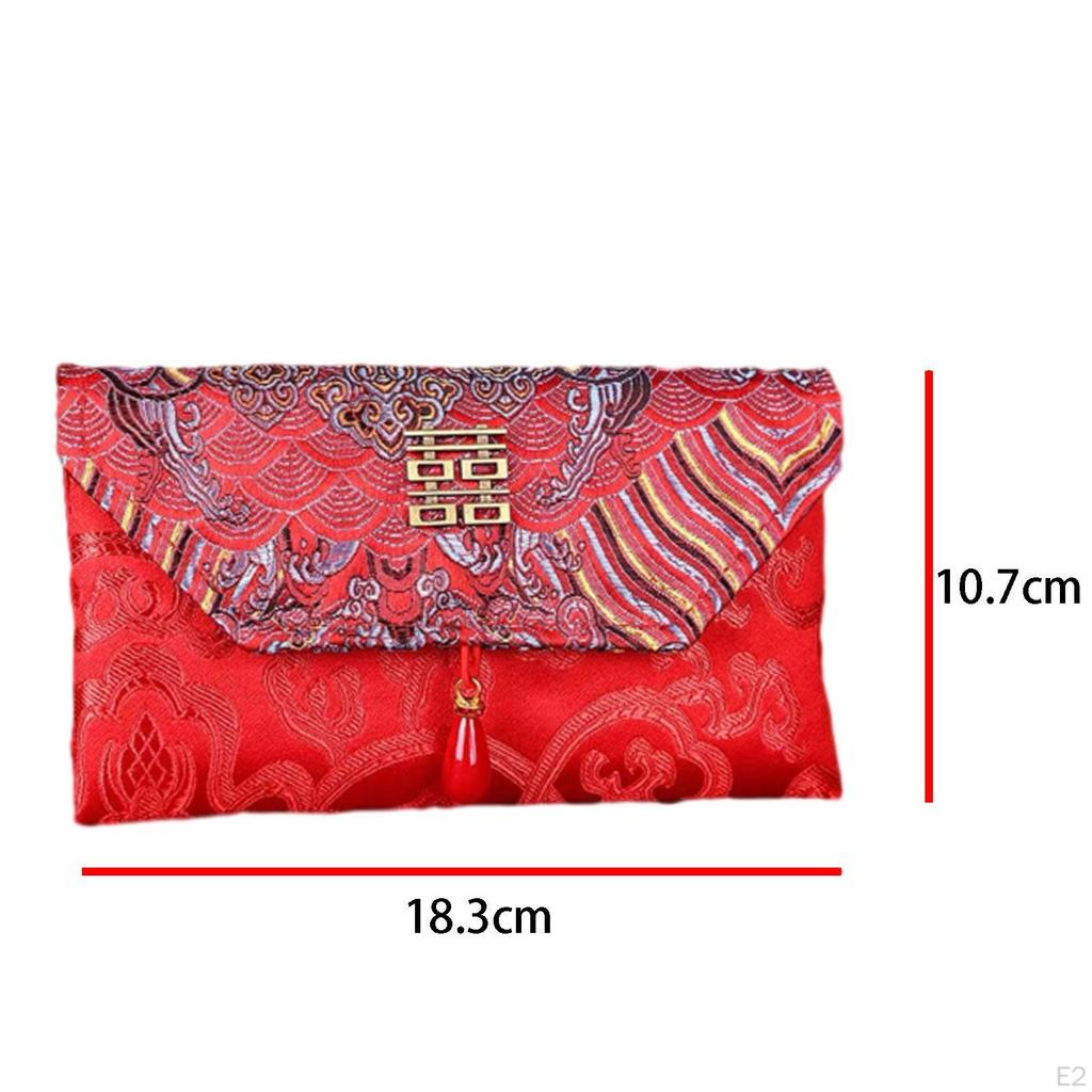 Китайский свадебный красный конверт, сумка для денег, счастливый карман