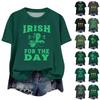 Женская мода повседневная с заниженной линией плеча короткая St. Футболка с круглым вырезом и принтом ко Дню Святого Патрика