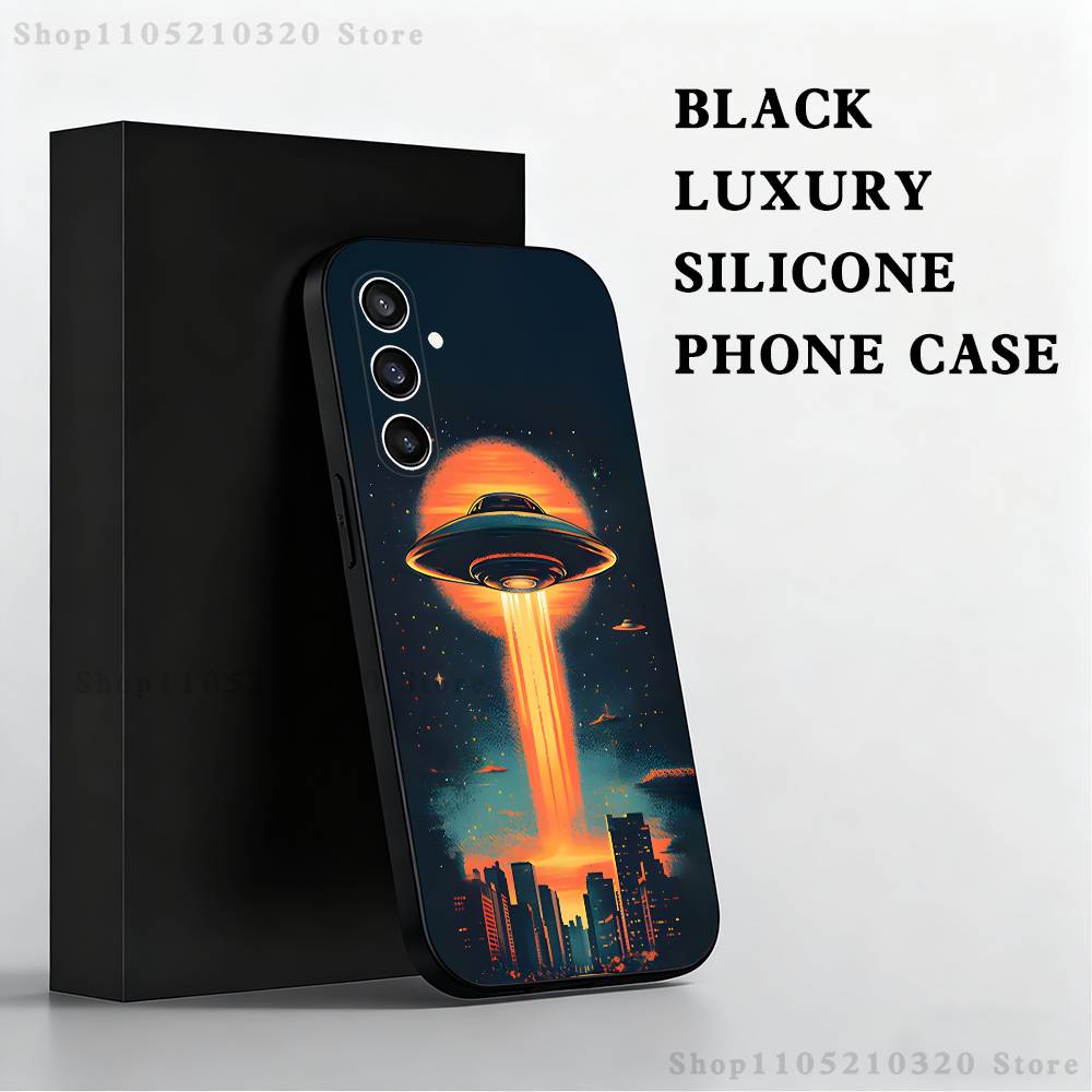 Смешной Чехол для Телефона Космический НЛО Вещь Для Samsung S25,S24,S21,S22,S23,S30,Ultra,S20,Plus,Fe,Lite,Note,10,9,5G Черный Чехол