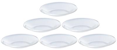 ADERIA Новые тарелки из прозрачного стекла, Максимум 12 см x 1,8 см высотой, Набор из 6 штук, Сделано в Японии, P-6213