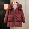 Autumn Winter Thicken Warm Parka Women Casual Sweety Solid Color Big Pocket Loose Hooded Coat Jackets Outwear