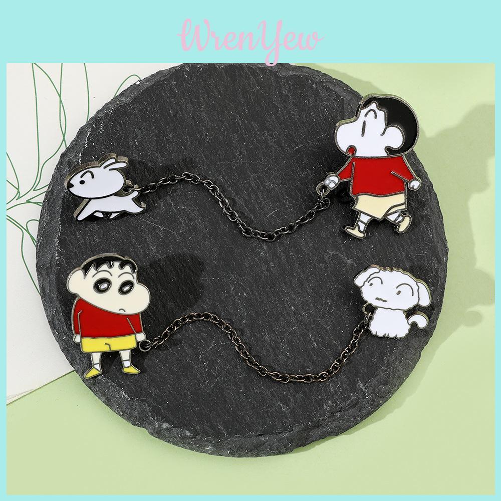 Милый металлический значок Crayon Shin-chan с цепочкой, дизайн мультяшного персонажа, материал сплав Xz3014xz3015 Цвета