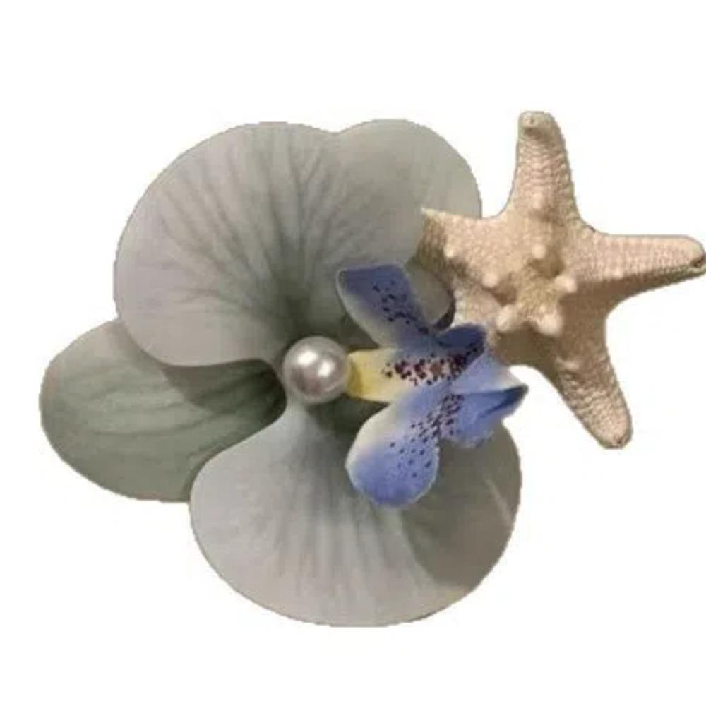 Sweet Starfish Hair Clip Korean Style Women Side Clip Simple Orchid Flower Hairpin Daily