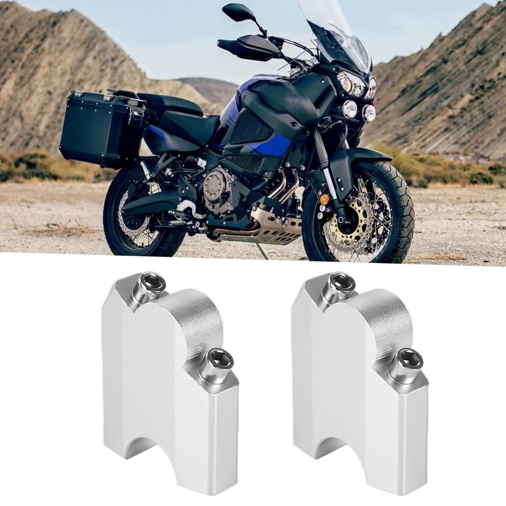 2 шт. Крепление-клипса для подъема руля из алюминиевого сплава, замена для Yamaha XT1200Z Super Tenere 2010-2014, серебристый