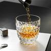 250ml/350ml Diamond Carved Glass Cup Luxury Whiskey Glass High End Cocktail Glass Home Drinking Glasses Heat-resistant Tea Cup