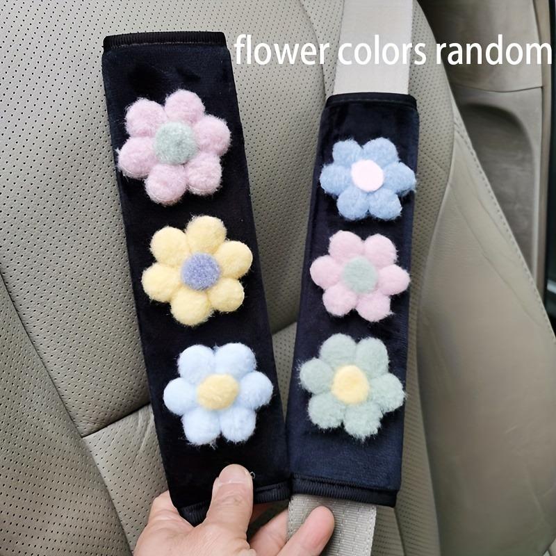 2 шт. Накладки на плечи ремней безопасности автомобиля Маленькие свежие цветы Защитный чехол для ремня безопасности от сдавливания Автомобильные товары для интерьера Женские
