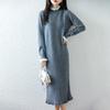 Women Sweater Dress 100% Wool Turtleneck Knit Long Pullover Winter Jumpers Wool Long Dress Female