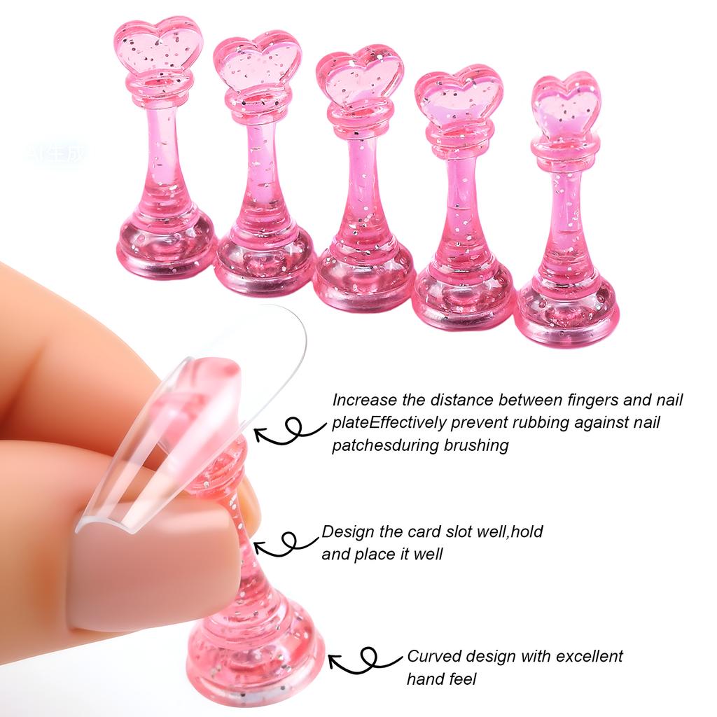 Xiaomi 5pcs Set Acrylic Nail Base With Magnetic For Practice Plus Tall Chess Nail Playing Board Display Tool For Art Salon DIY&Practice