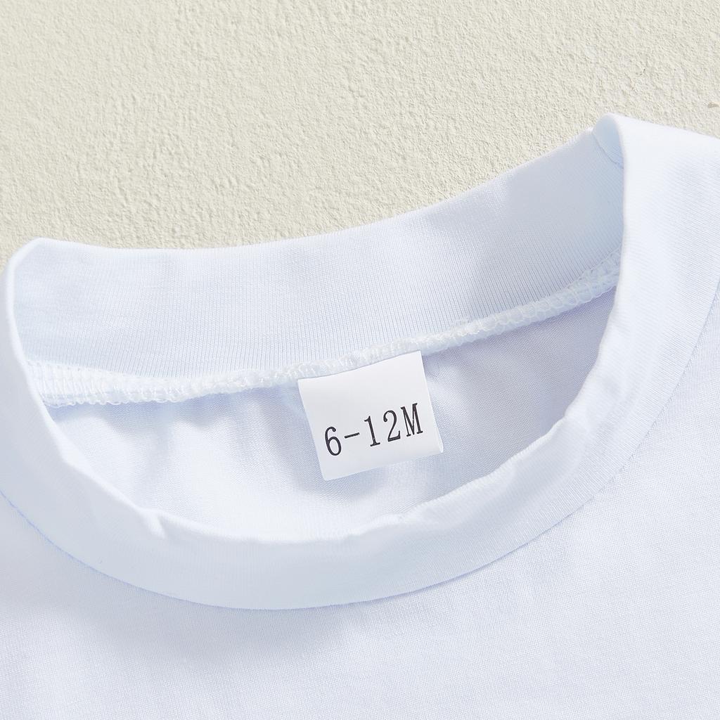 Baby Toddler Boy Golf Outfit Golf Cart Short Sleeve T-shirt Plaid Elastic Waist Shorts 2 Pcs Set