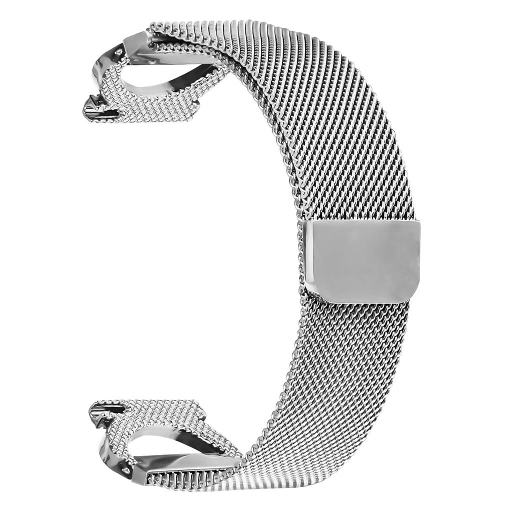 For Fitbit Versa 3/Sense Replacement Strap Milanese Silver Metal Watch Band Rhinestone Decor