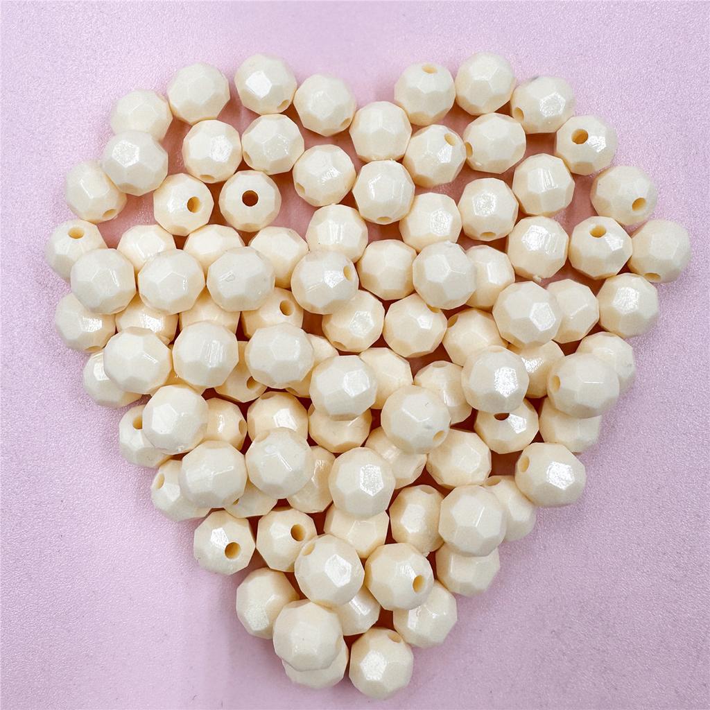 Браслет ручной работы в подарок 50 шт. в пакете Аксессуары-цепочки для мобильного телефона Акриловые 7,5*8 мм Многогранные Однотонные Детское ожерелье Круглые бусины