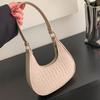 Women's Small Hobo Bag Retro Crescent Shoulder Bag Solid Color Felt Casual Phone Purse for Daily Outings Work Travel Parties