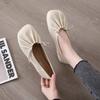2025 Spring and Autumn New Flat-soled Maternity Shoes Comfortable Nurse Big Head Non-slip Square Head Casual Internet Celebrity Soft Leather Single Sh
