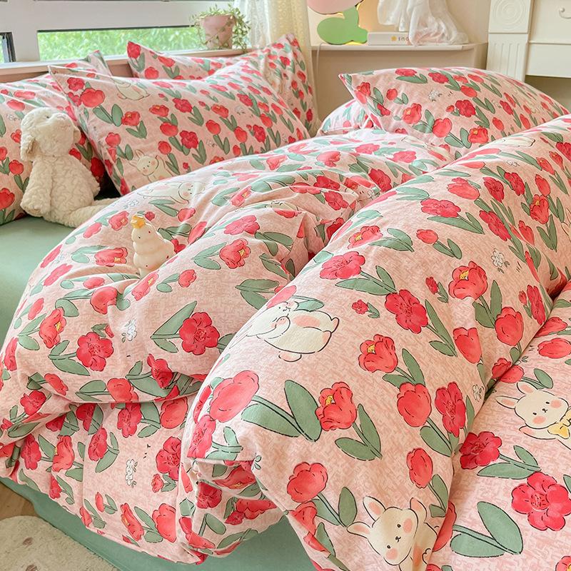 Утолщенный комплект из четырех предметов, пододеяльник, простыня, комплект из трех предметов для односпальной кровати в общежитии