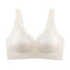 Big-breasted underwear, women's upper support, pull together, comfortable fixed cup, seamless back, double breasts, lace bra cover