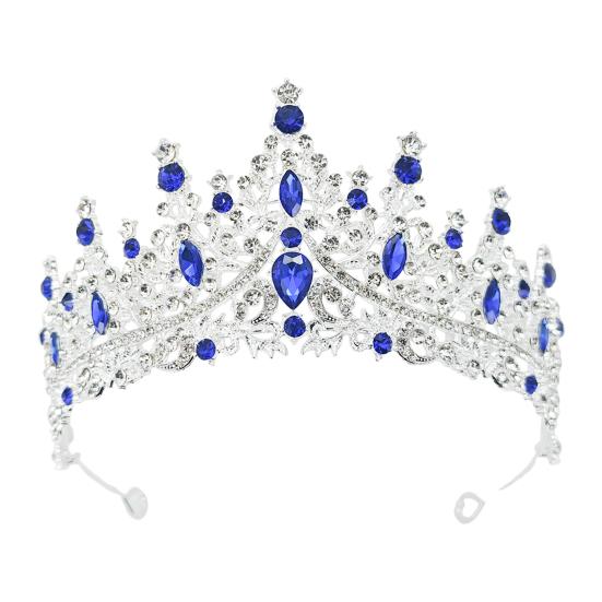 Женская Корона Искрящиеся Стразы Инкрустированная Свадебная Диадема Надежная Фиксация Легкая Корона Принцессы с Изогнутыми Концами Шпильки Аксессуары для Волос