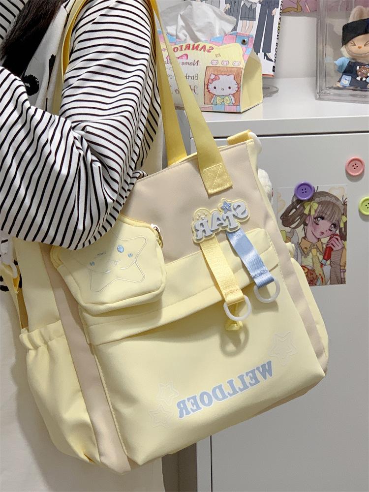 Школьная сумка японский инс милая студенческая портативная сумка для репетиторства высокая ценность большая вместимость повседневная сумка через плечо универсальный милый рюкзак