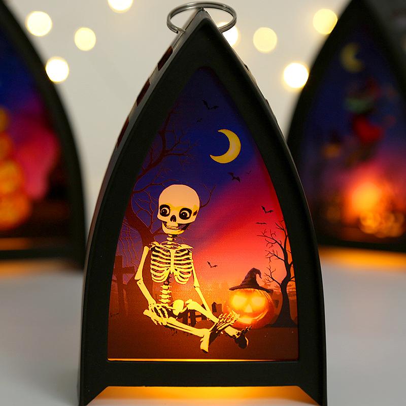 New Retro LED Halloween Decoration Night Light Electrical Lamp for Halloween Decoration Home Party Ornaments Plastic Lantern Pendant