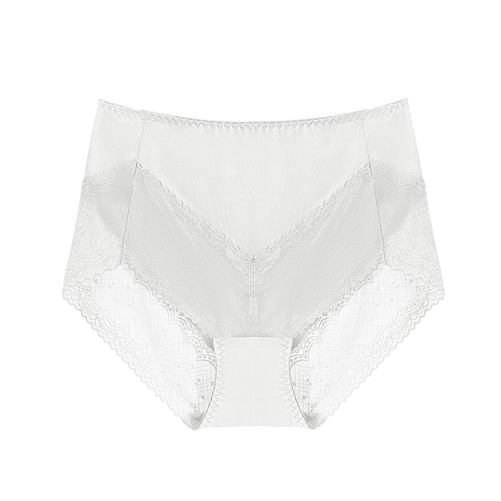 No Trace Breathable Panties High Waisted Lace Patchwork Women's Underwear Cinching Lifting Hip Shaping Body Solid Color Pure Cotton PANTIES