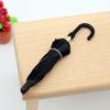 Dollhouse Simulation Mini Black Umbrella Can Open The Retro Miniature Scene Ornament Black Umbrella