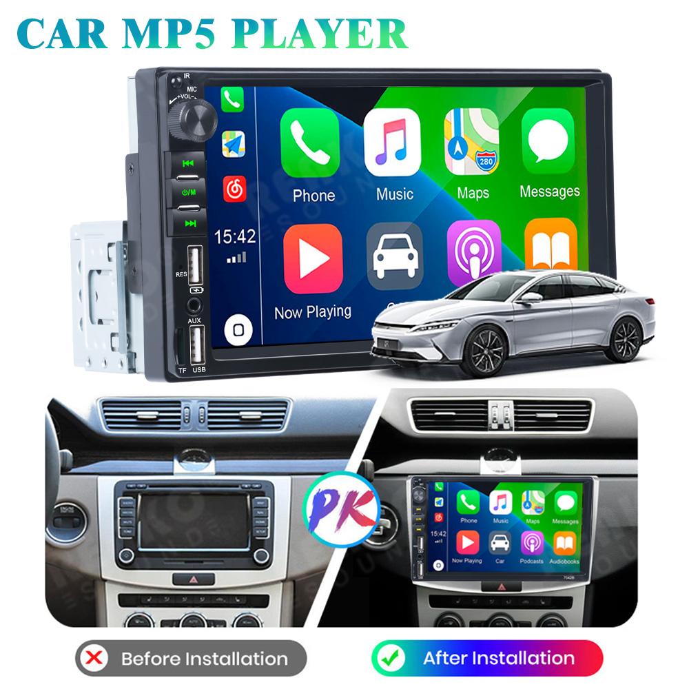 Double 2 Din 7inch Car Stereo Radio MP5 Bluetooth Touch Carplay USB Mirror Link for GPS Bilicar-7042