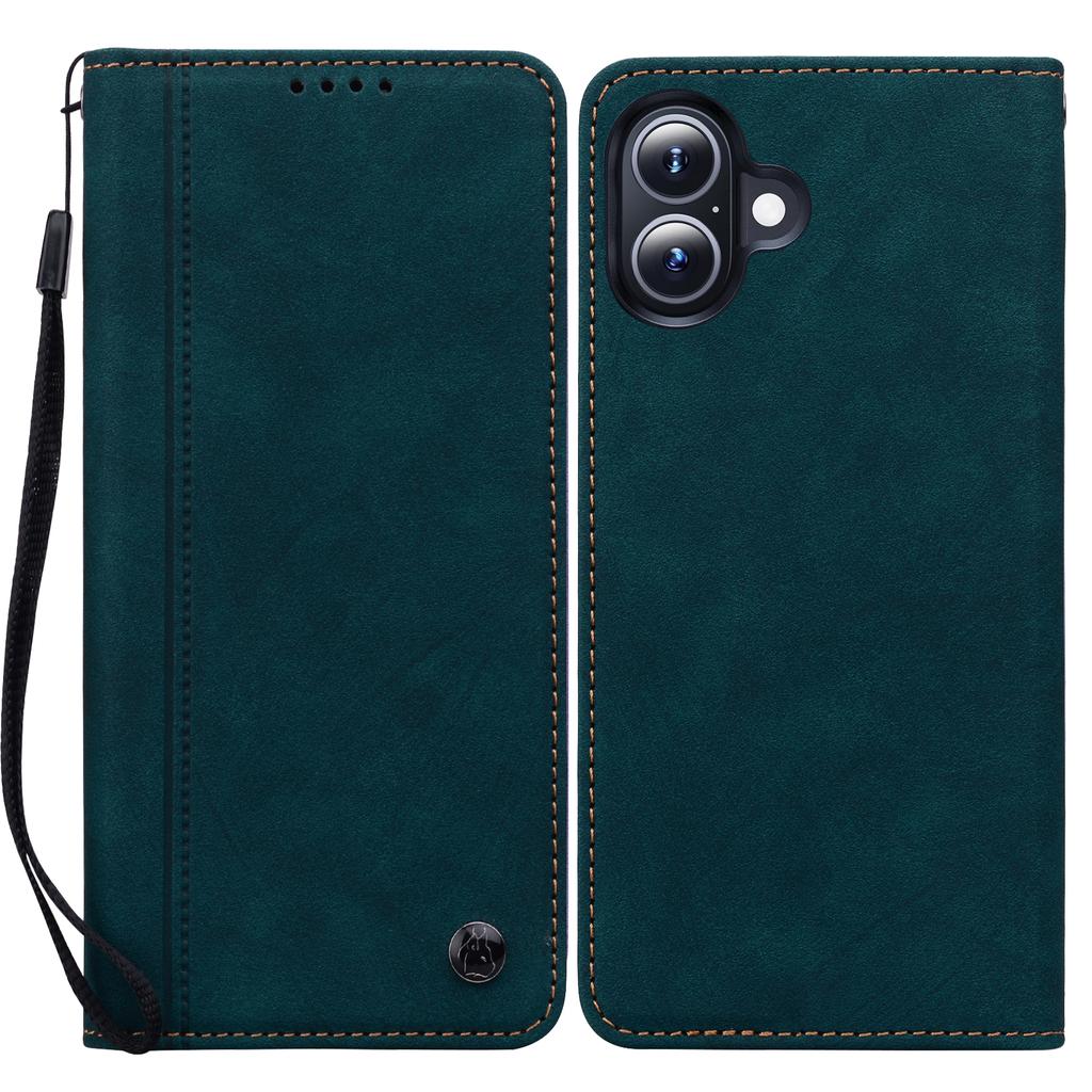 Чехол-кошелек с узором из линий для iPhone 17, кожаная обложка для телефона с ремешком