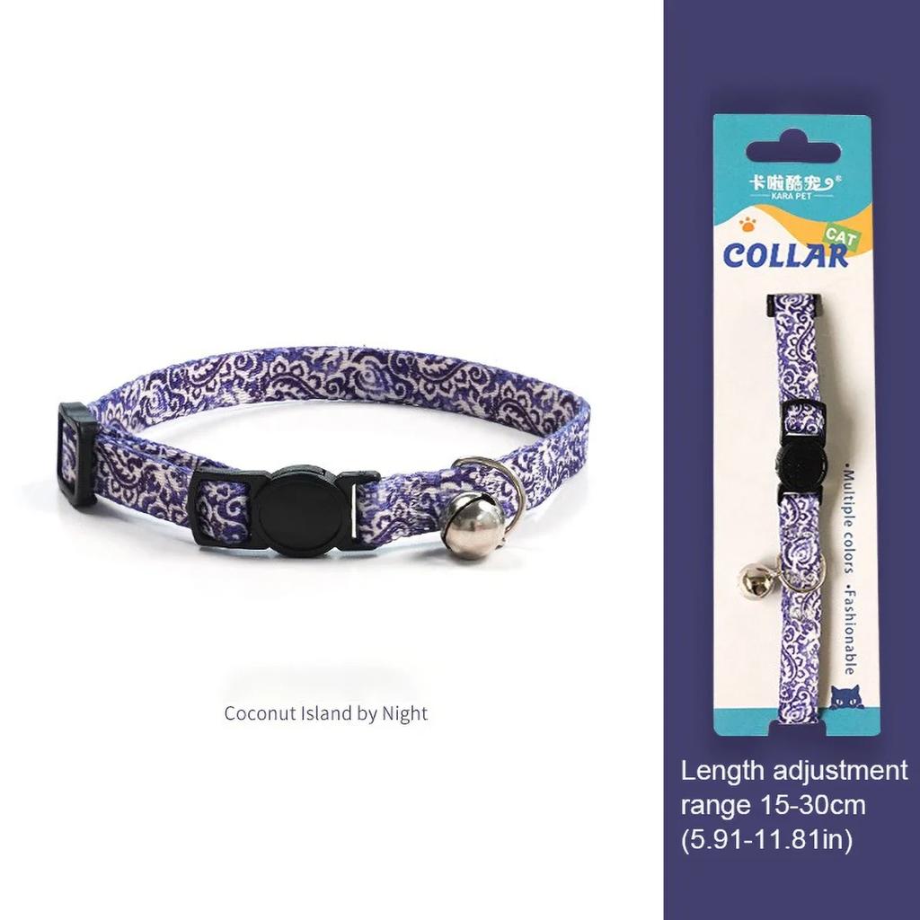 Милый дизайн ошейника для кошек против удушья, регулируемый 15-30 см, удобная посадка, декоративный колокольчик, надежная застежка, используется для кошек и собак