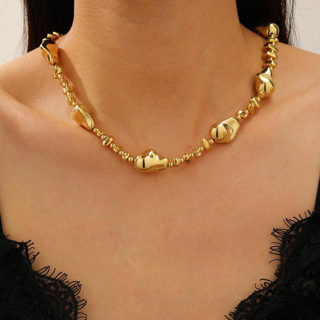 Комплект колье и браслета из барочного неправильного серебристого жемчуга для женщин