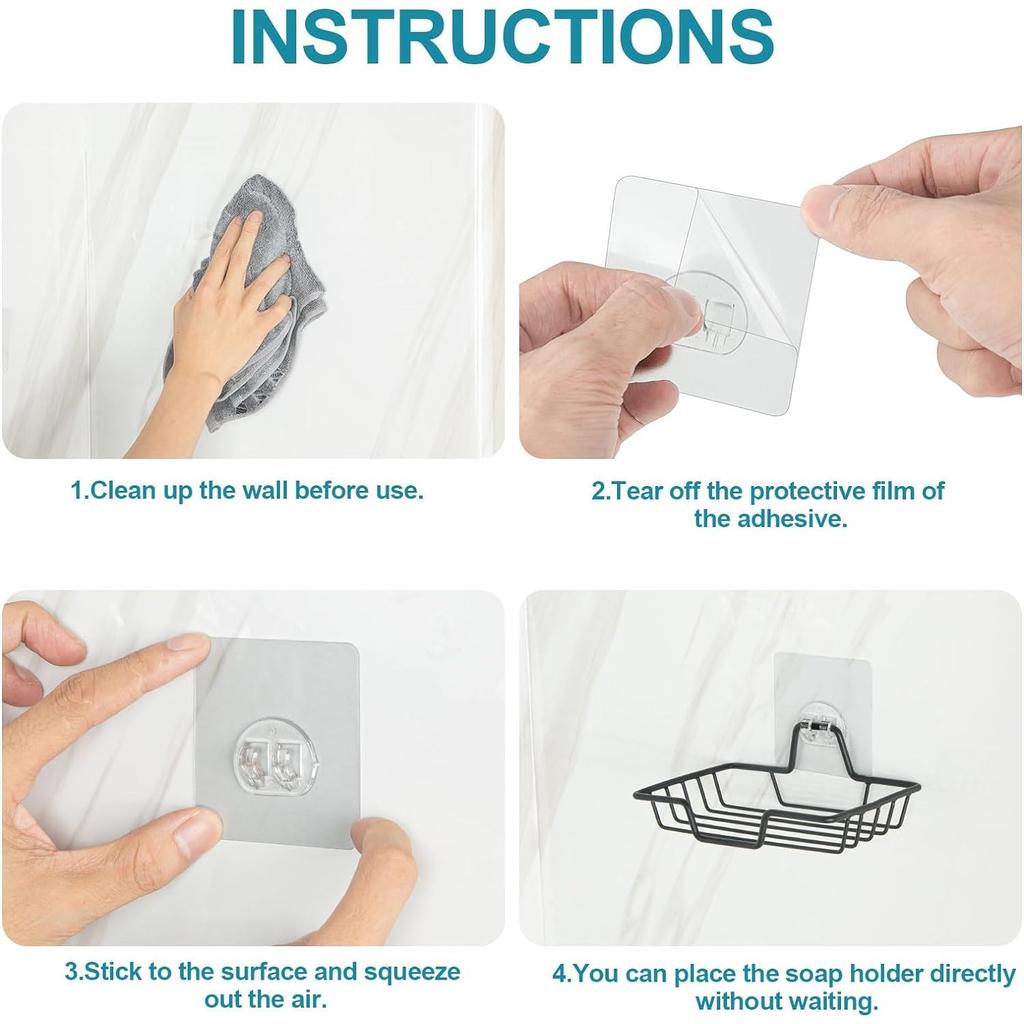 Soap Dish Holder, 304 Rustproof Stainless Steel Soap Holder, Wall Mounted Soap Dish for Kitchen Sponge Holder, Bathroom, Black