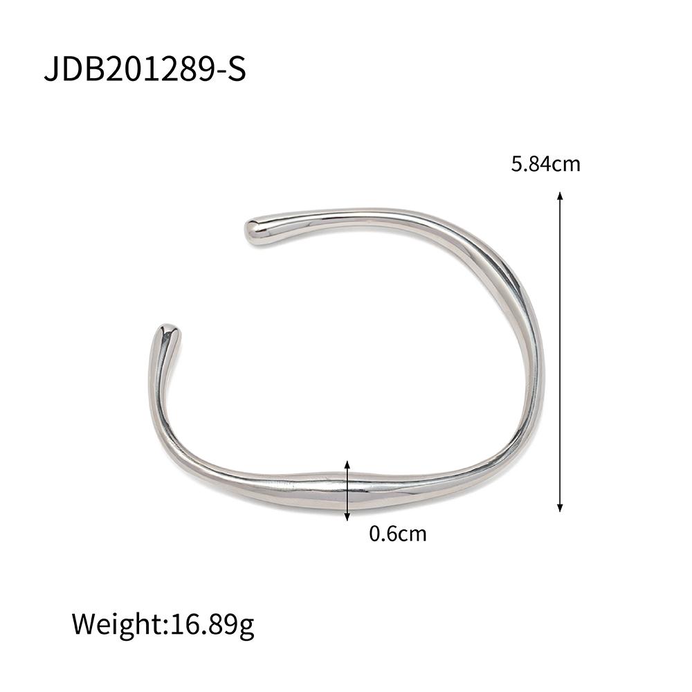Uworld Minimalist Gold Color Tarnish Free Fashion Stainless Steel Bangle Bracelet Metal Texture Simple Open Charm Wrist Jewelry
