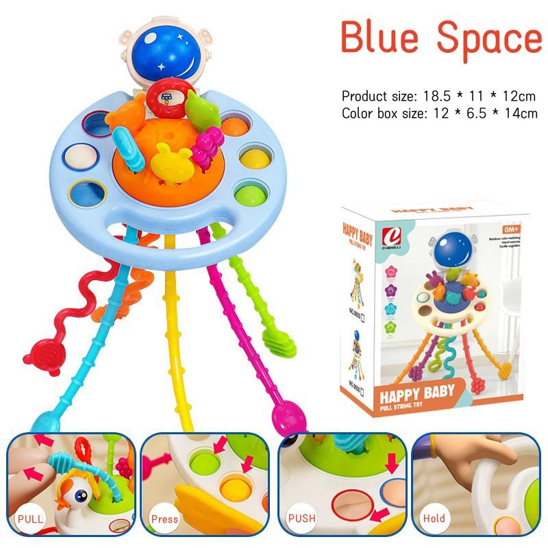 Детские игрушки Монтессори для сенсорного обучения, пальчиковые игрушки для раннего развития, игрушка 3 в 1, детский канат, мягкий силикон, от 0 до 12 месяцев