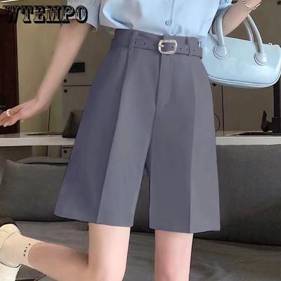 Шорты с высокой талией, женские свободные широкие брюки, тонкий костюм, шифоновые офисные женские шорты трапециевидной формы, женские летние