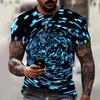 Summer Novel Visual Difference Pattern Printing Street Men's Short Sleeve Large Size 3D Round Neck T-shirt Sweatshirt Popular